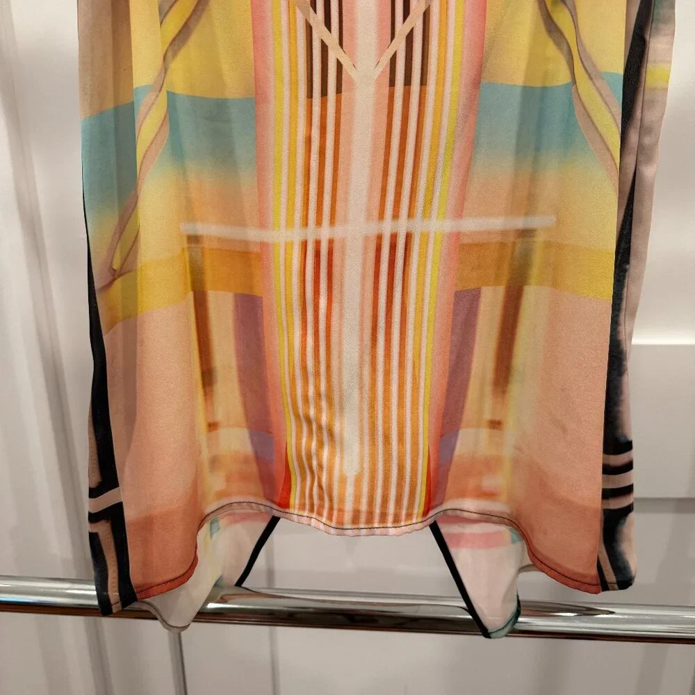 Clover Canyon Printed Sleeveless Split Back Top, XSmall - Picture 3 of 8